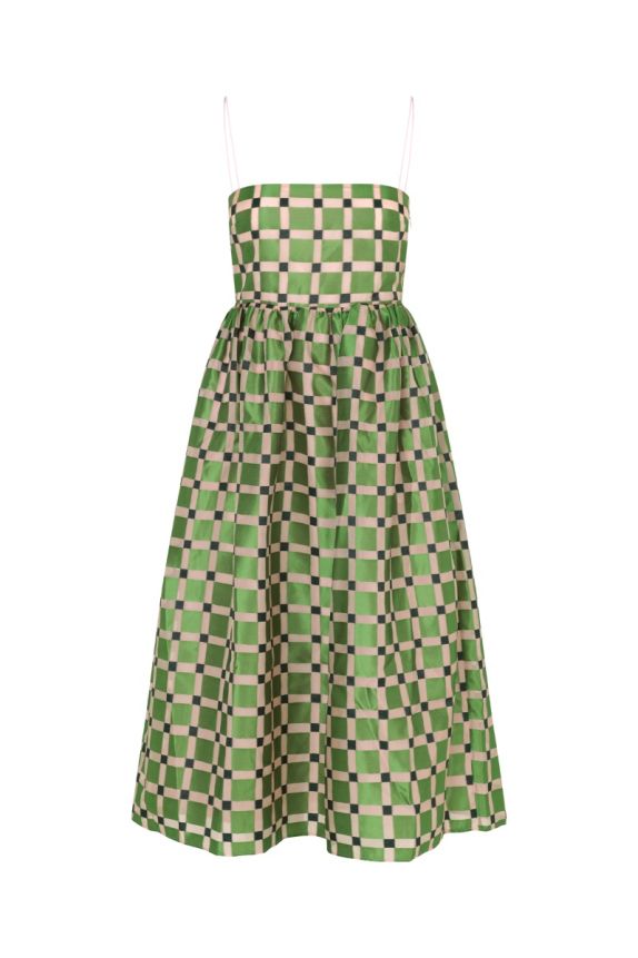 Anny Dress - Lilac Graphic Check
