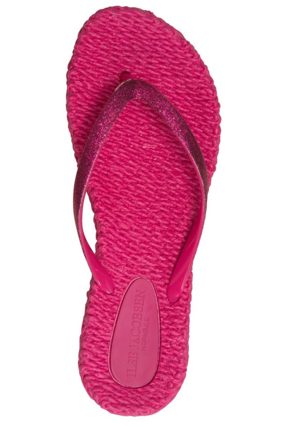 Cheerful Glitter Flip Flops Warm Pink