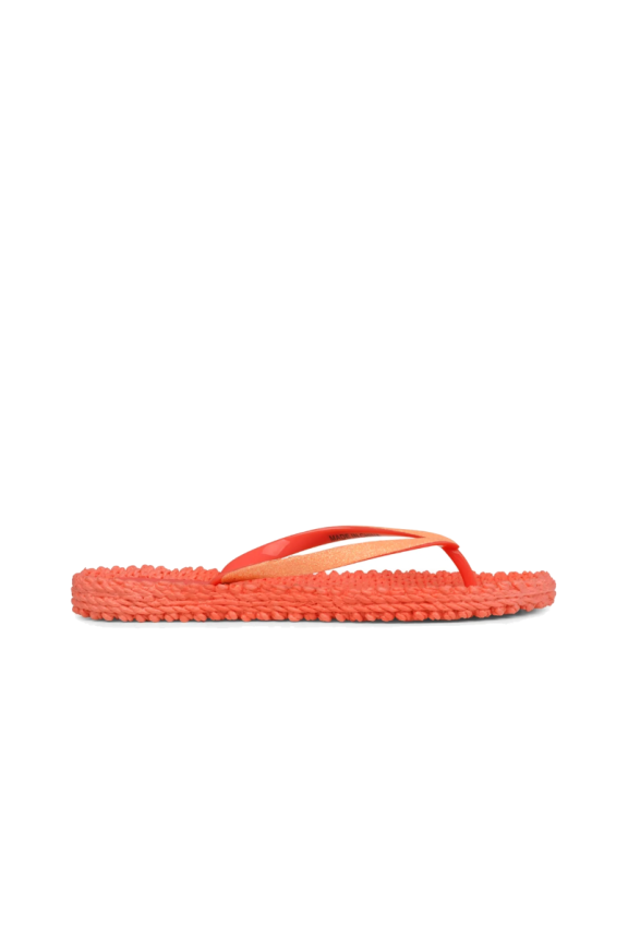 Cheerful Glitter Flip Flops Indian Red
