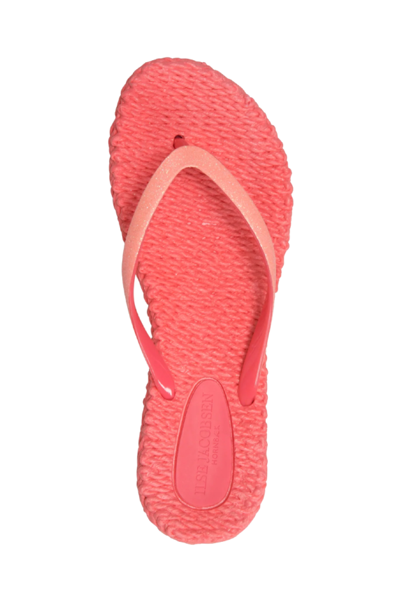 Cheerful Glitter Flip Flops Indian Red