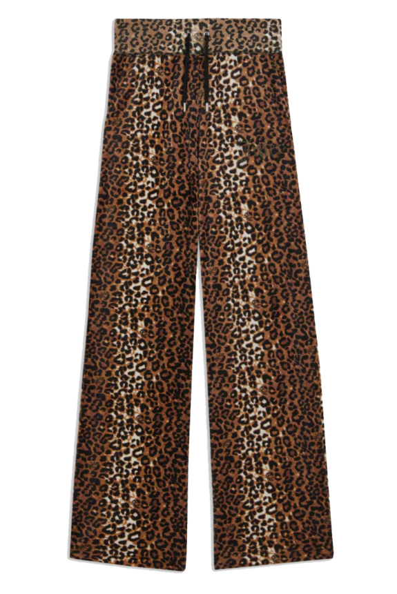 Cheetah wide leg pants clearance