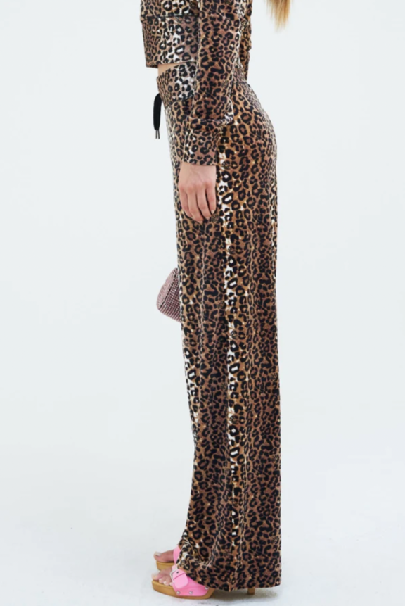 Leopard print tracksuit bottoms clearance