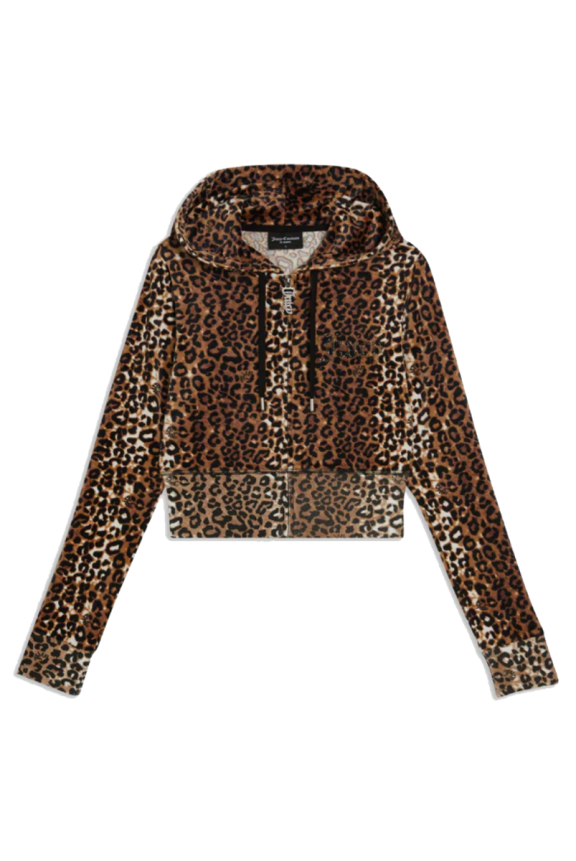 Leopard print velour tracksuit clearance
