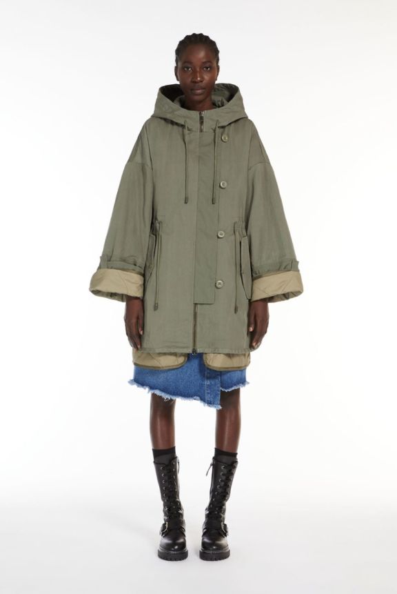 Fumetto Reversible Water Repellent Cotton Parka Kaki