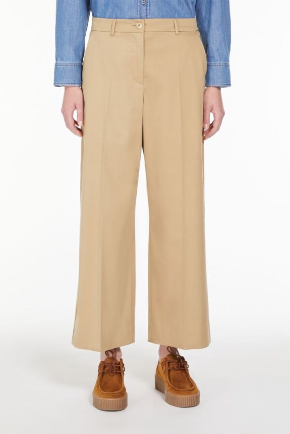 Satin cropped trousers hotsell