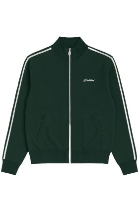 Varsity Knitted Track Jacket - Dark Green