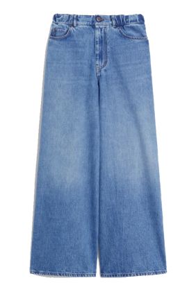 Abete Wide Cotton Denim Jeans - Navy