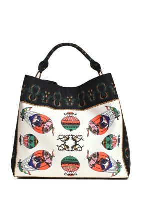 Kalamity Printed Scarf Shopper - Black