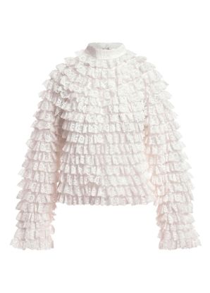 Kashvi Lace Ruffle Top - Off White