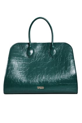Katarina Croc-Effect Faux Leather Shopper Bag - Forest Whisper