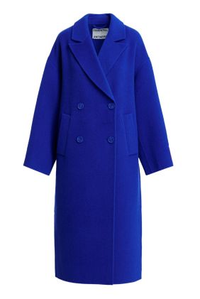 Kelp Oversized Wool-Cashmere Blend Coat - Indigo Ink