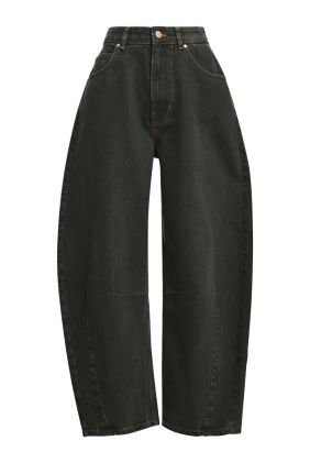 Kokos Barrel-Leg Cropped Jeans - Dusty Green
