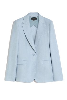 Nalut Linen Canvas Blazer - Light Blue