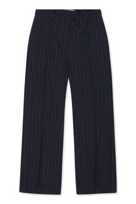 Noemie Trousers - Navy Subtle Stripe