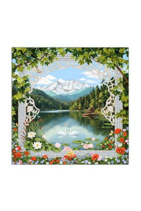 Onesto Printed Silk Oversized Scarf - White