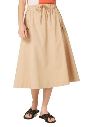 Drawstring-Waist Skirt - Camel
