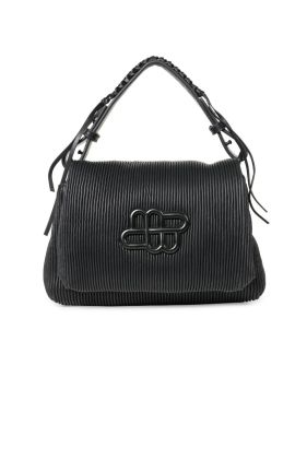 Roluke With Handle Leather Bag - Black