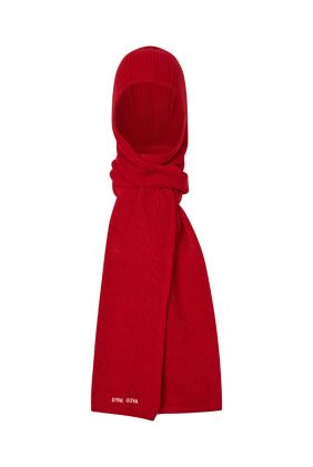 Knitted Head Scarf - Fiery Red