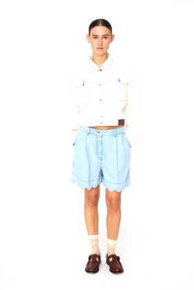 Soft Denim Shorts - Light Blue