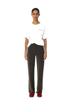 Striped Lurex Jersey Trousers - Gold Silver