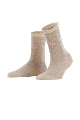Gentle Socks With Ruched Cuffs - Cafe Latte