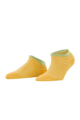 Stripe Shimmer Sneaker Socks - Hot Ray