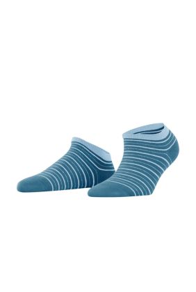 Stripe Shimmer Sneaker Socks - Ink Blue