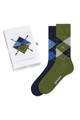 Basic Gift Box Mens Socks - Green & Blue