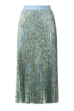 Pagano Pleated Midi Skirt - Green