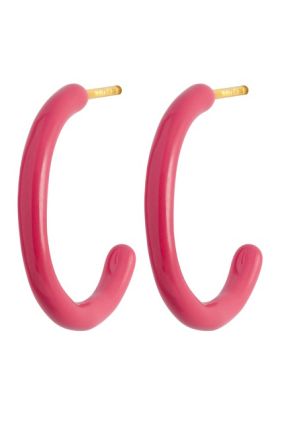 Colour Hoops Medium Pair Enamel - Pink