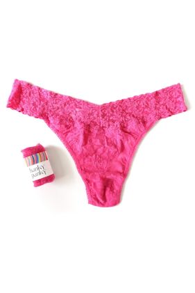 Signature Lace Original Rise Thong - Dragon Fruit