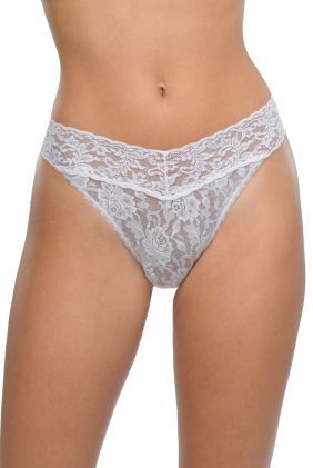 Signature Lace Original Rise Thong - White