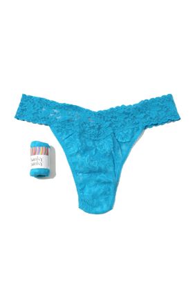 Signature Lace Original Rise Thong - Kingfisher Blue