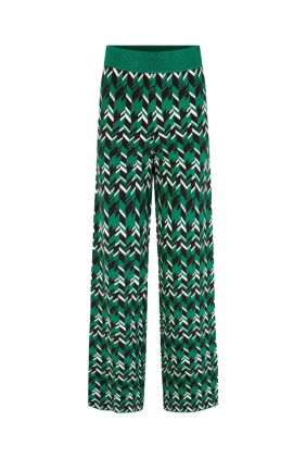 Cabery Trousers - Green Geometric