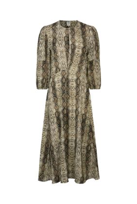 Adya Dress - Light Yellow Snake