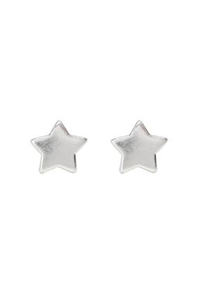 Essentials Star Ear Studs - Matt Silver Plated