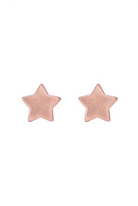 Essentials Star Ear Studs - Matt Rose Gold Plated