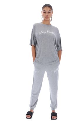 Amelia Bamboo Jersey Slim Fit Joggers - Silver Marl