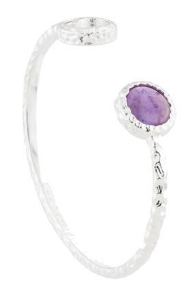 Moon & Violet Amethyst Bangle Bracelet
