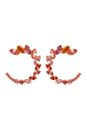 Angie Earrings - Gold/Coral Combo