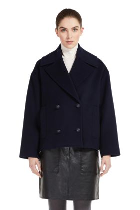 Autore Double Breasted Coat - Navy
