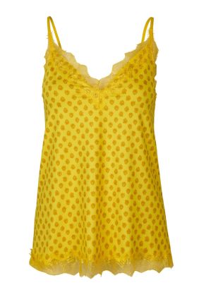Billie Strap Top With Lace - Sunshine Yellow