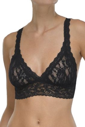 Signature Lace Crossover Bralette - Black