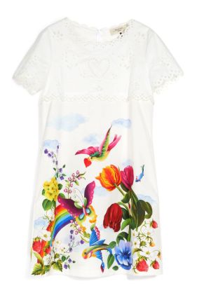 Bolero Broderie Anglaise Dress - White