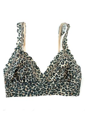 Signature Lace Crossover Bralette - Classic Leopard