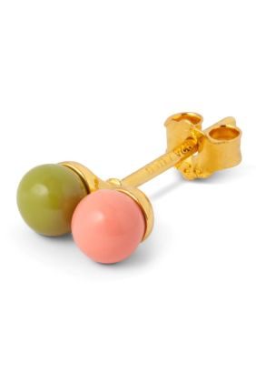 Double Colour Ball One Piece Enamel - Burnt Coral/Willow Green