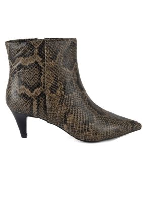 Cameron Python Print Boots - Taupe