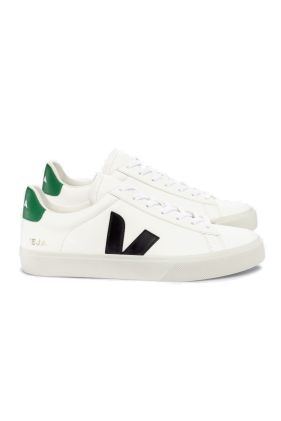 Campo Chrome Free Leather Trainers - White Black Emeraude