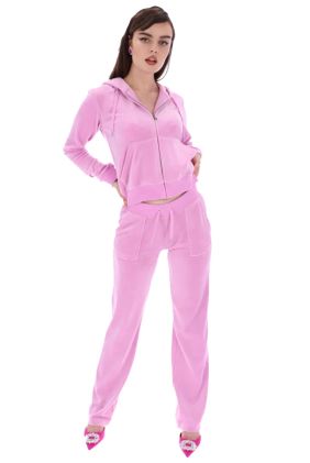 Del Ray Classic Velour Pocketed Bottoms - Orchid