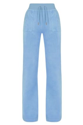 Del Ray Classic Velour Pocketed Bottoms - Powder Blue